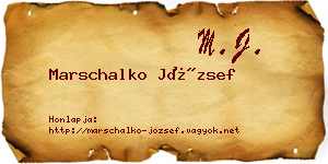 Marschalko József névjegykártya